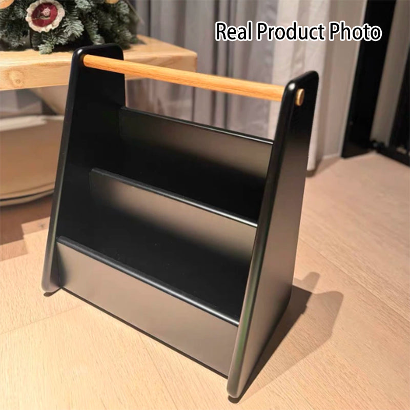 Modern Minimalist Birch Wood &amp; Oak Wood Box-Style Decorative Lightweight Storage Rack 2-Tier For Living Room