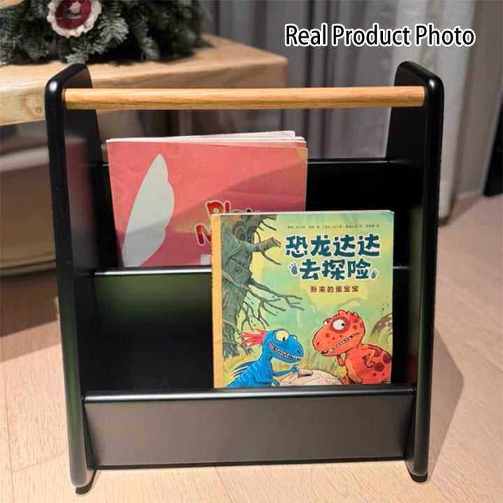Modern Minimalist Birch Wood &amp; Oak Wood Box-Style Decorative Lightweight Storage Rack 2-Tier For Living Room