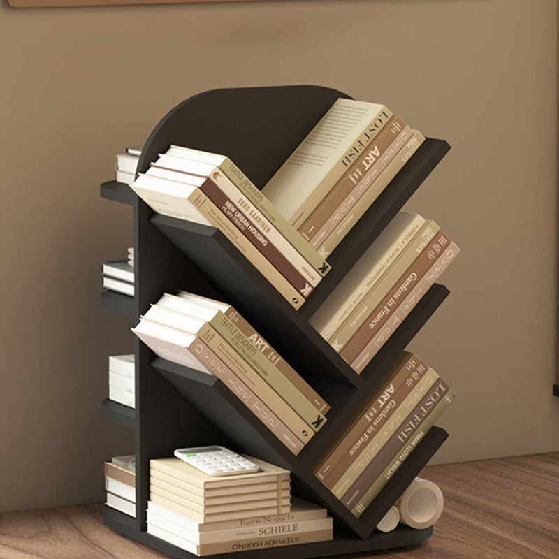 Modern Minimalist MDF Rotatable Dual-Sided Design Decorative Space-Saving Curved Kid Storage Rack 4-Tier For Living Room