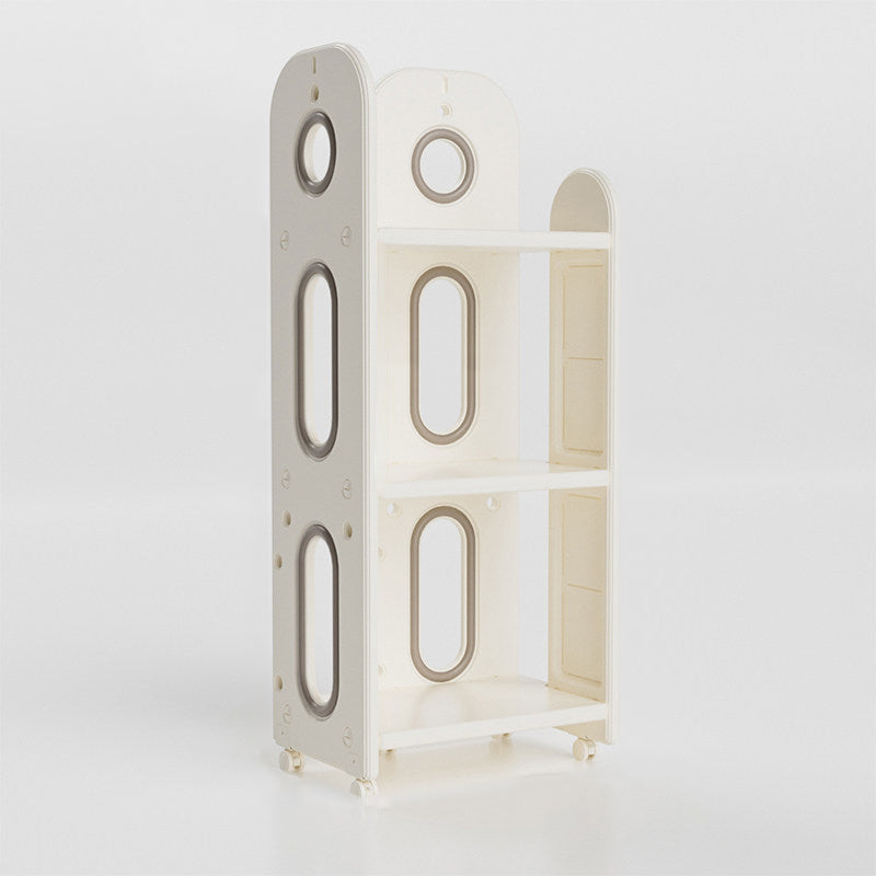 Modern Minimalist HDPE &amp; PP Space-Saving Decorative Movable Curved Design Storage Rack 3-Tier For Living Room
