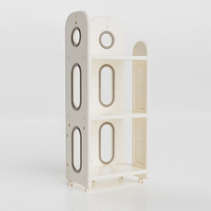 Modern Minimalist HDPE &amp; PP Space-Saving Decorative Movable Curved Design Storage Rack 3-Tier For Living Room