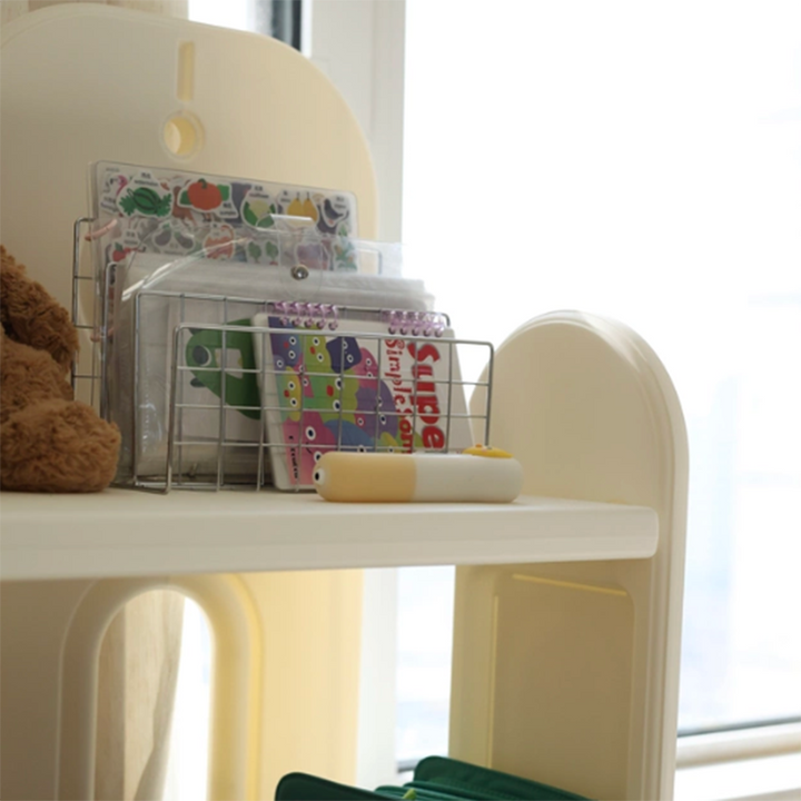 Modern Minimalist HDPE &amp; PP Space-Saving Decorative Movable Curved Design Storage Rack 3-Tier For Living Room