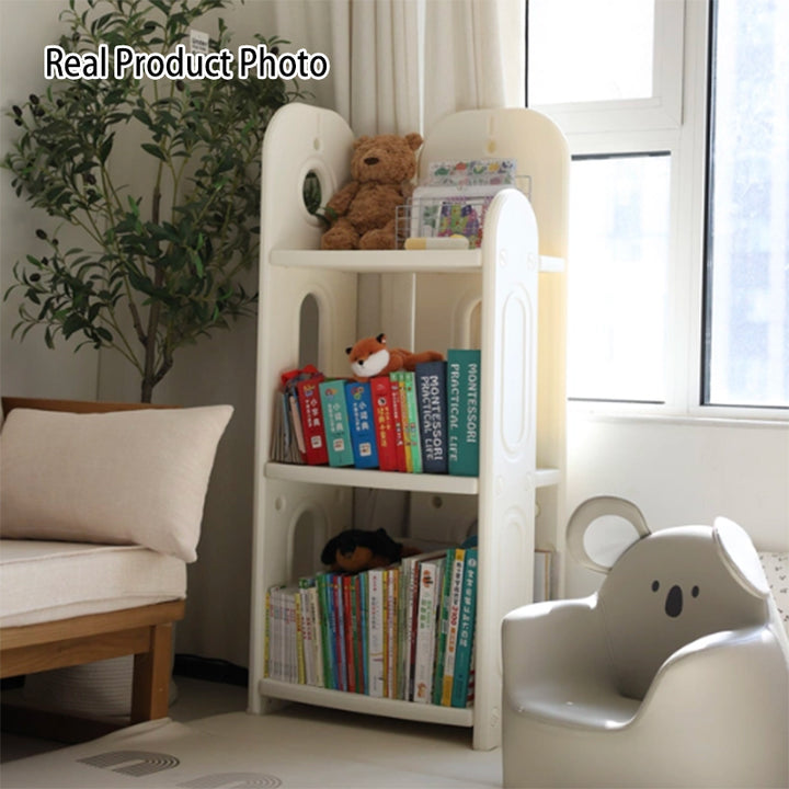Modern Minimalist HDPE &amp; PP Space-Saving Decorative Movable Curved Design Storage Rack 3-Tier For Living Room
