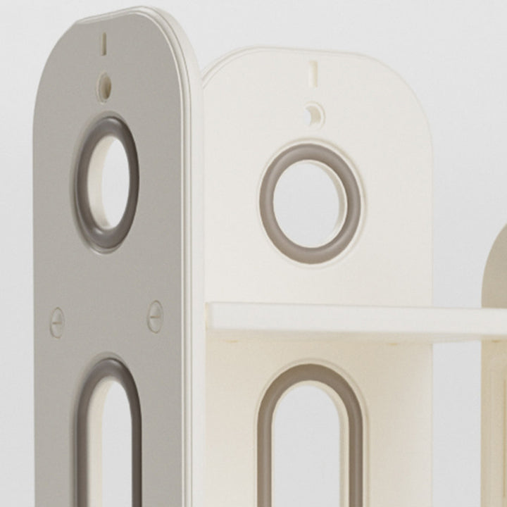 Modern Minimalist HDPE &amp; PP Space-Saving Decorative Movable Curved Design Storage Rack 3-Tier For Living Room