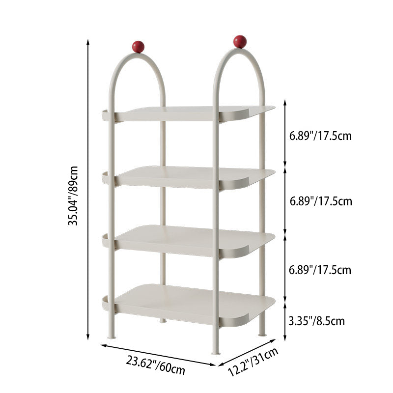 Modern Minimalist Iron Plastic Decorative Space-Saving Removable Shelves Arch Design 4-Tier Shoe Storage For Entryway
