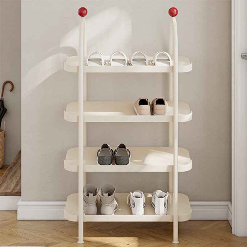 Modern Minimalist Iron Plastic Decorative Space-Saving Removable Shelves Arch Design 4-Tier Shoe Storage For Entryway