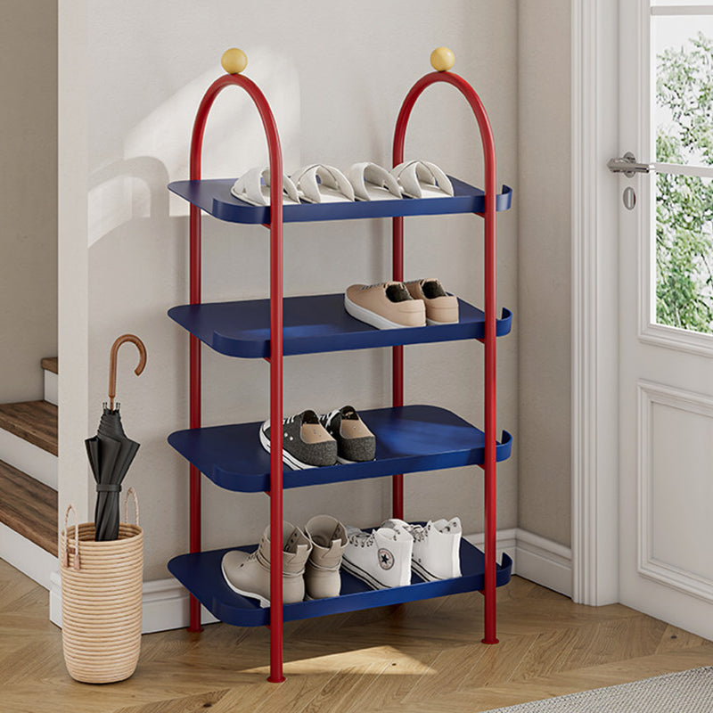 Modern Minimalist Iron Plastic Decorative Space-Saving Removable Shelves Arch Design 4-Tier Shoe Storage For Entryway