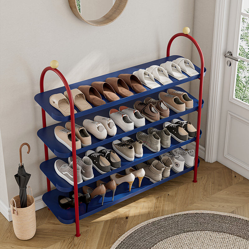 Modern Minimalist Iron Plastic Decorative Space-Saving Removable Shelves Arch Design 4-Tier Shoe Storage For Entryway