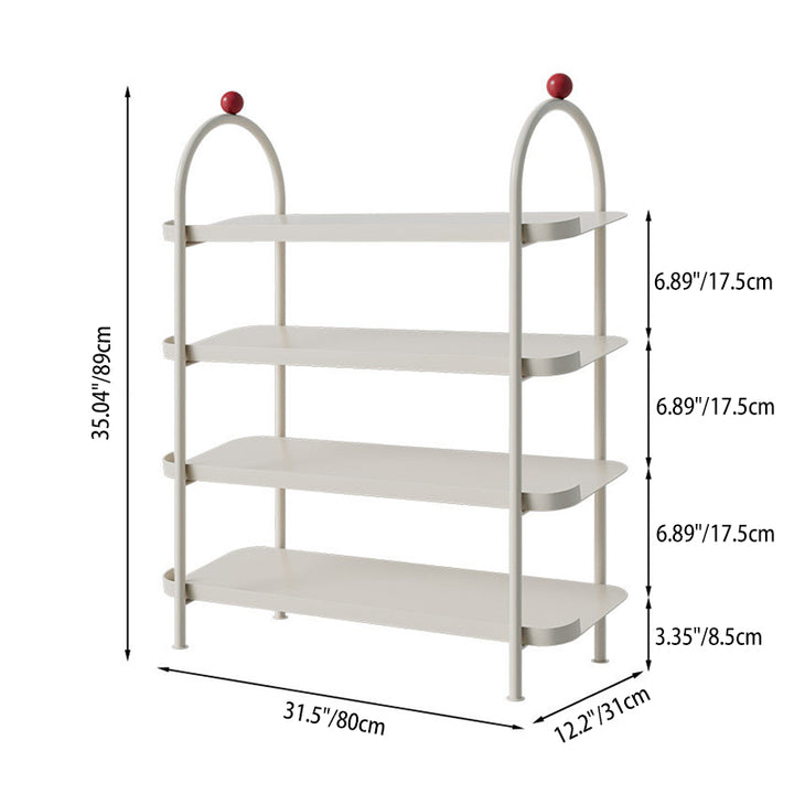 Modern Minimalist Iron Plastic Decorative Space-Saving Removable Shelves Arch Design 4-Tier Shoe Storage For Entryway