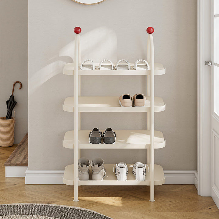 Modern Minimalist Iron Plastic Decorative Space-Saving Removable Shelves Arch Design 4-Tier Shoe Storage For Entryway