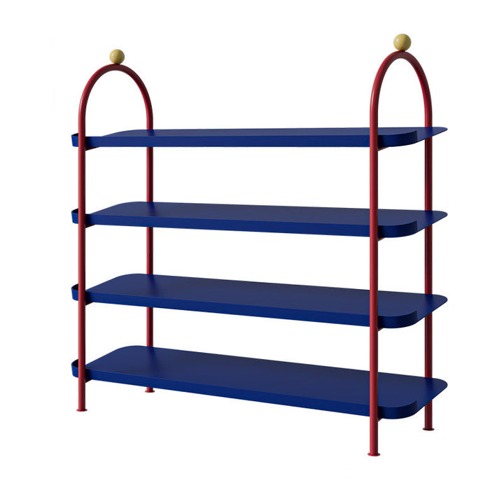 Modern Minimalist Iron Plastic Decorative Space-Saving Removable Shelves Arch Design 4-Tier Shoe Storage For Entryway