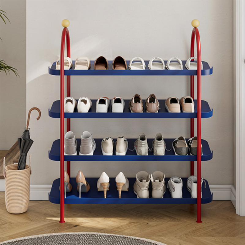 Modern Minimalist Iron Plastic Decorative Space-Saving Removable Shelves Arch Design 4-Tier Shoe Storage For Entryway