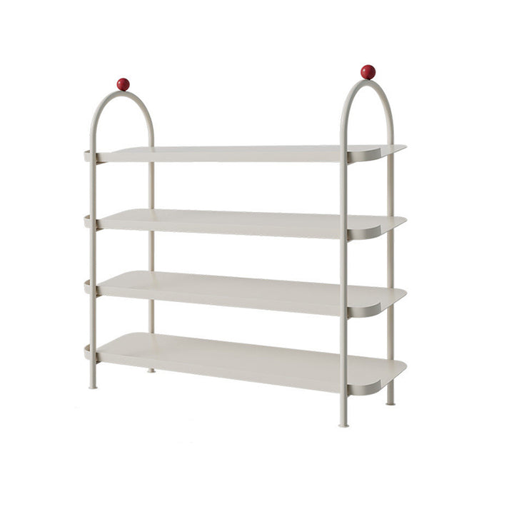 Modern Minimalist Iron Plastic Decorative Space-Saving Removable Shelves Arch Design 4-Tier Shoe Storage For Entryway