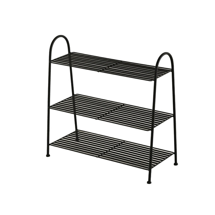 Modern Minimalist Carbon Steel Space-Saving Curved Shaped Shoe Storage 2/3-Tier For Entryway