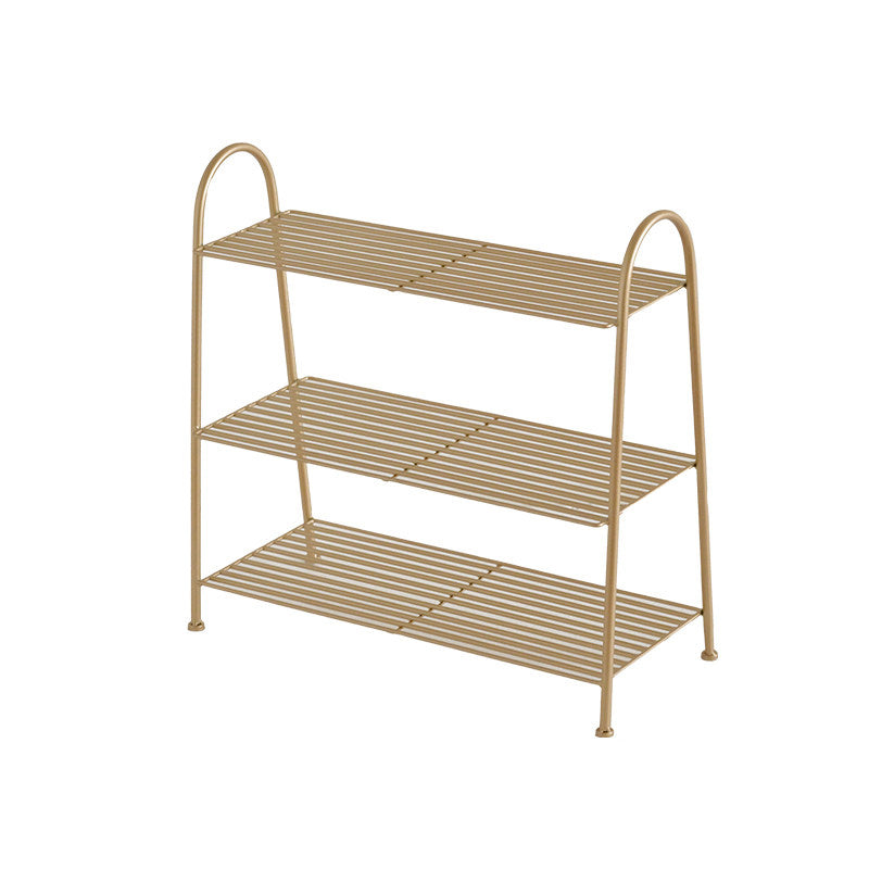 Modern Minimalist Carbon Steel Space-Saving Curved Shaped Shoe Storage 2/3-Tier For Entryway