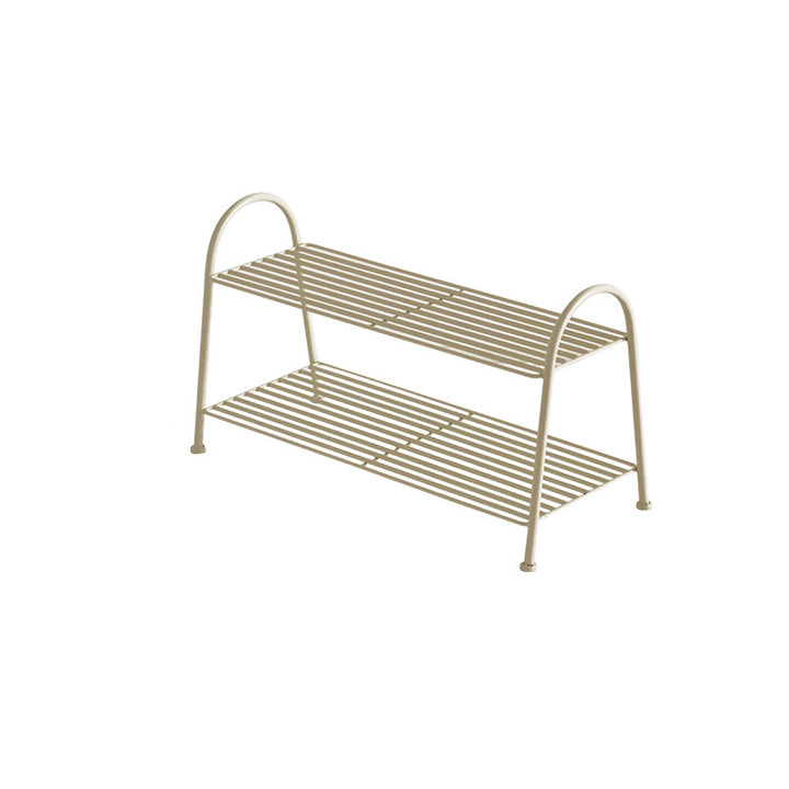 Modern Minimalist Carbon Steel Space-Saving Curved Shaped Shoe Storage 2/3-Tier For Entryway