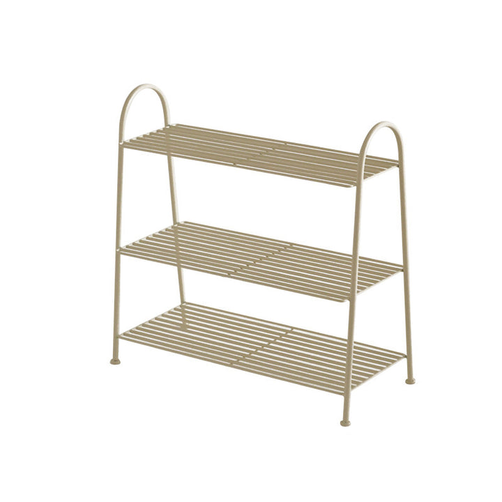 Modern Minimalist Carbon Steel Space-Saving Curved Shaped Shoe Storage 2/3-Tier For Entryway