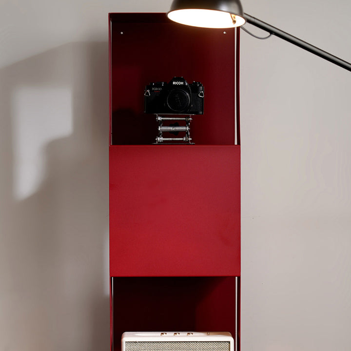 Modern Minimalist Cold-Rolled Steel Decorative Checkerboard Shaped Rotating 5-Tier Storage Rack For Living Room