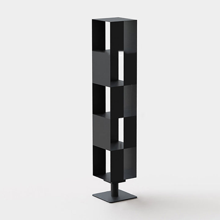 Modern Minimalist Cold-Rolled Steel Decorative Checkerboard Shaped Rotating 5-Tier Storage Rack For Living Room