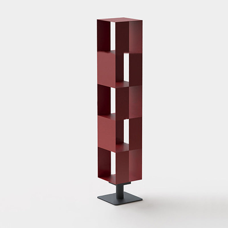 Modern Minimalist Cold-Rolled Steel Decorative Checkerboard Shaped Rotating 5-Tier Storage Rack For Living Room
