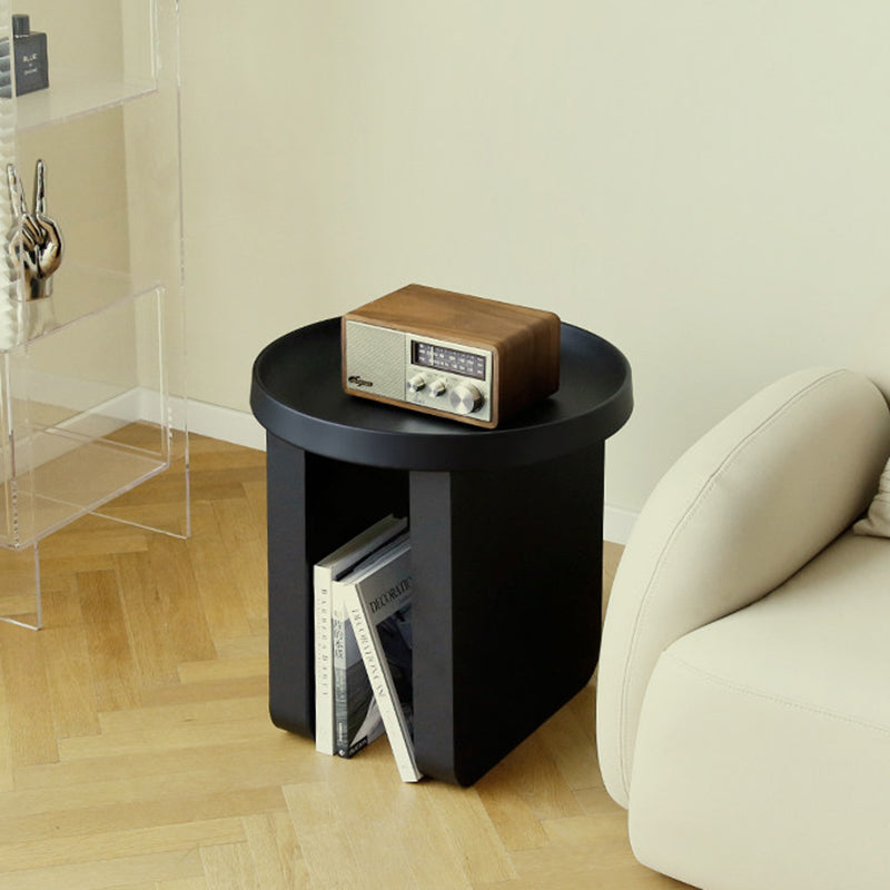 Contemporary Nordic Iron Decorative Round Stylish Cream Coffee Table 1-Tier For Living Room