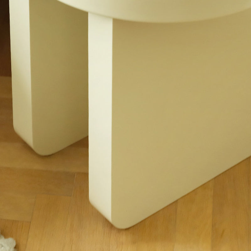 Contemporary Nordic Iron Decorative Round Stylish Cream Coffee Table 1-Tier For Living Room