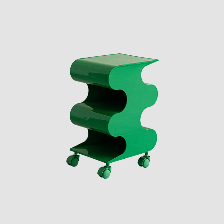 Modern Minimalist ABS Space-Saving Decorative Wave-Shaped Rotatable Open Shelves Side Table 5-Tier For Living Room