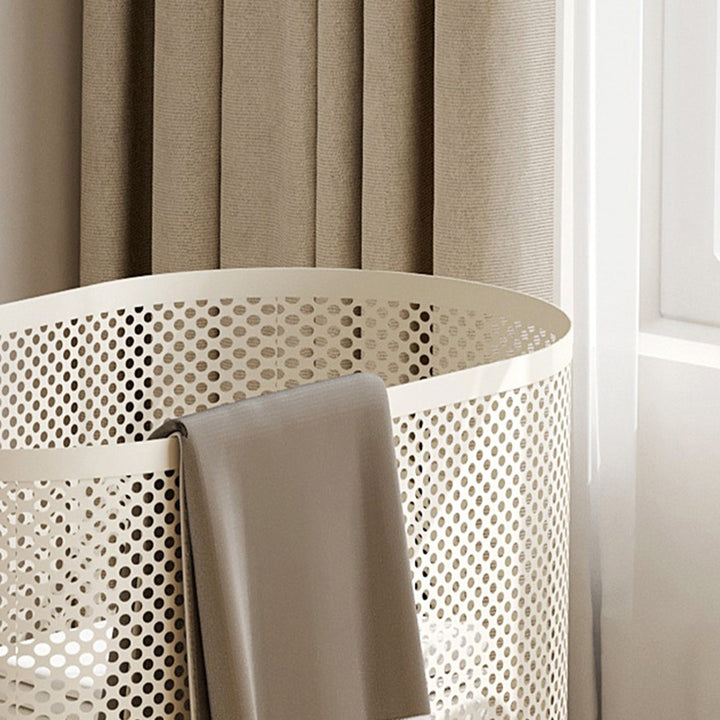 Modern Minimalist Iron Space-Saving Round Metal Rolling Wheels Extended-Heigh Storage Cabinet For Living Room