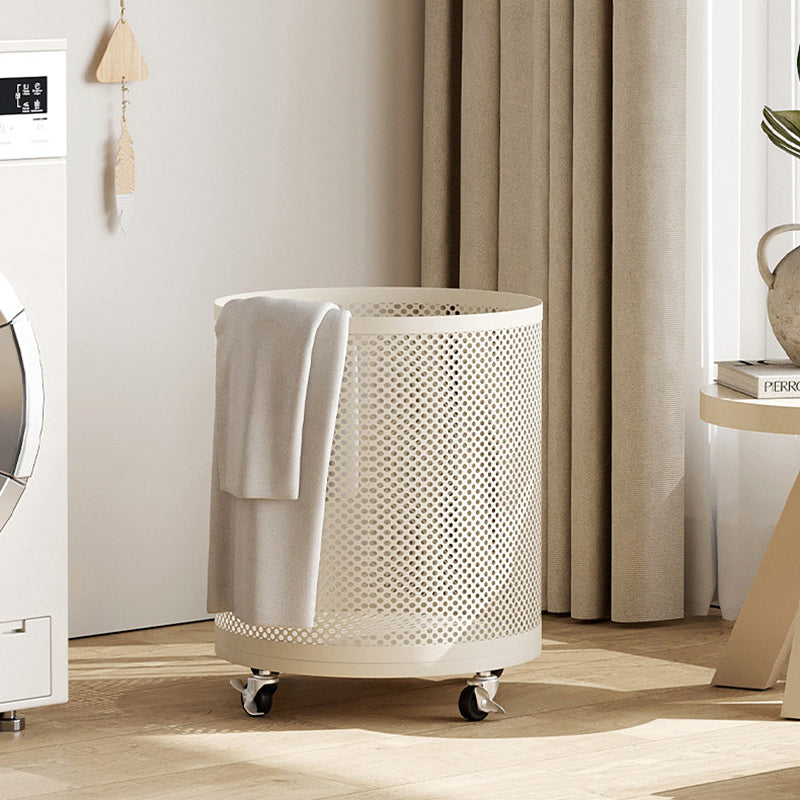 Modern Minimalist Iron Space-Saving Round Metal Rolling Wheels Extended-Heigh Storage Cabinet For Living Room