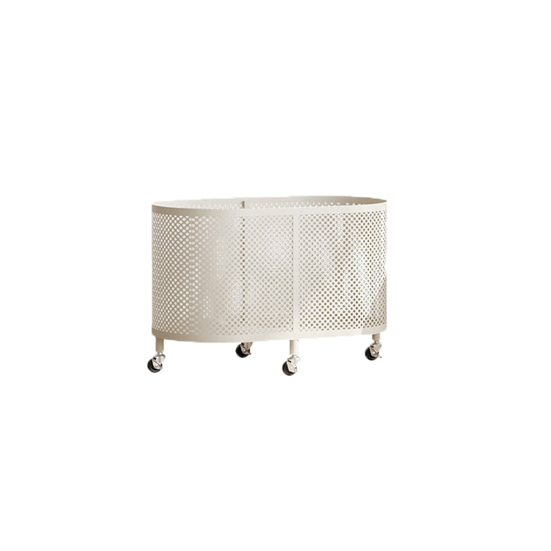 Modern Minimalist Iron Space-Saving Round Metal Rolling Wheels Extended-Heigh Storage Cabinet For Living Room