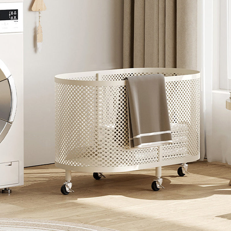 Modern Minimalist Iron Space-Saving Round Metal Rolling Wheels Extended-Heigh Storage Cabinet For Living Room