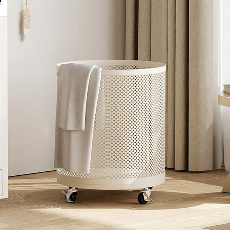 Modern Minimalist Iron Space-Saving Round Metal Rolling Wheels Extended-Heigh Storage Cabinet For Living Room