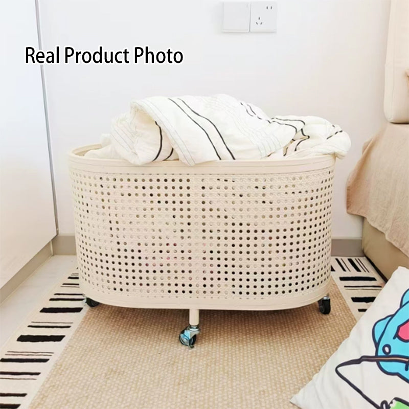 Modern Minimalist Iron Space-Saving Round Metal Rolling Wheels Extended-Heigh Storage Cabinet For Living Room