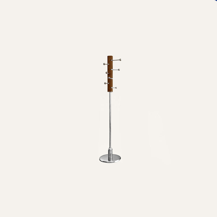 Contemporary Retro Rubberwood Stainless Steel Space-Saving Dandelion-Shaped Hall Tree For Bedroom
