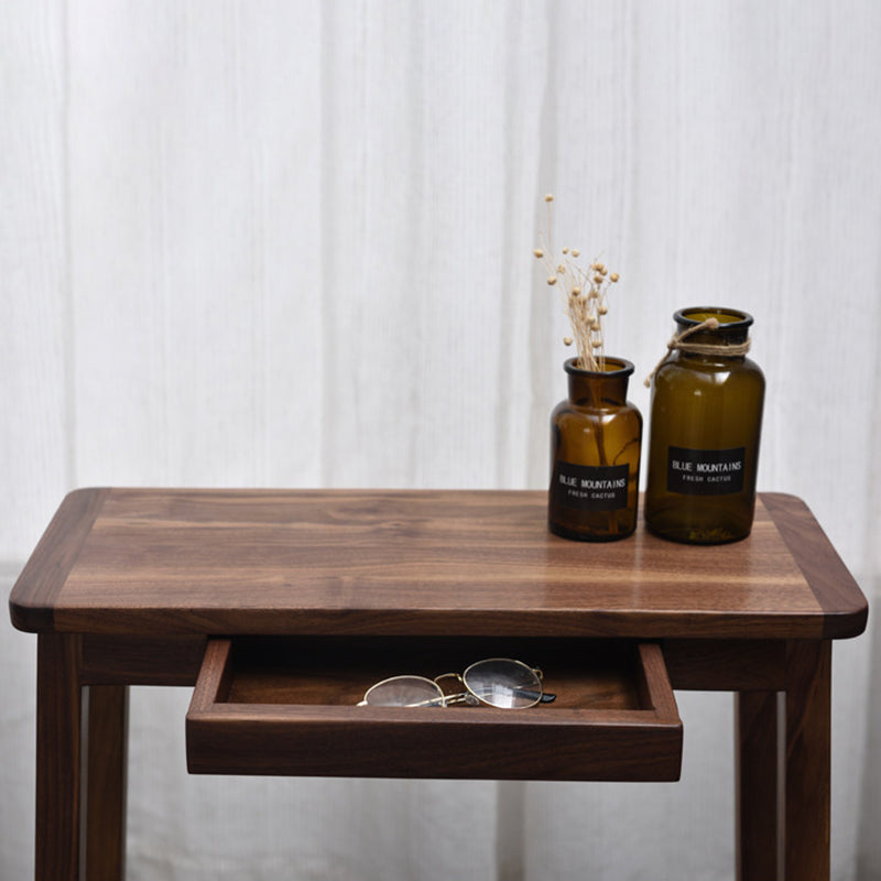 Traditional Chinese Walnut Wood Decorative Drawer Trapezoid Design Console Table For Entryway