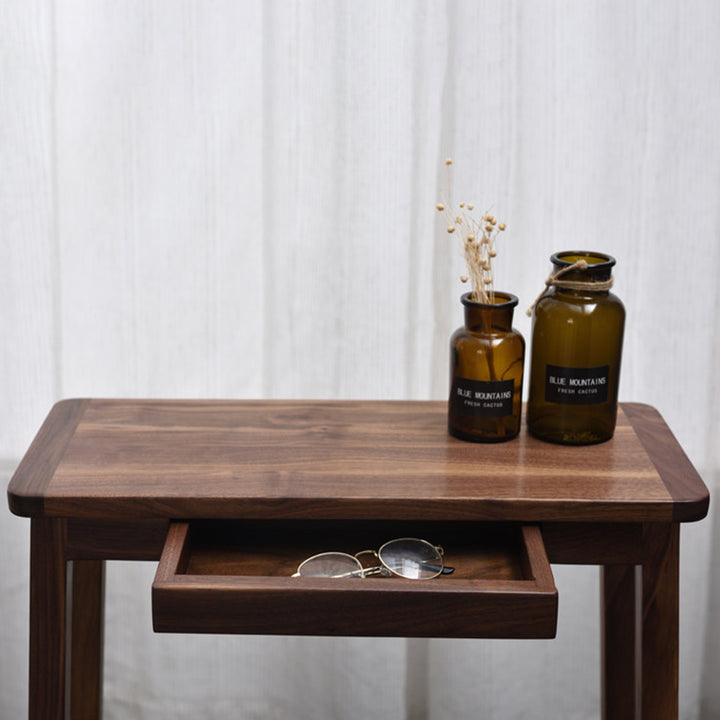 Traditional Chinese Walnut Wood Decorative Drawer Trapezoid Design Console Table For Entryway