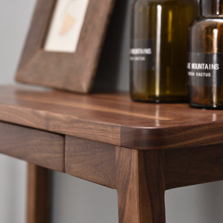 Traditional Chinese Walnut Wood Decorative Drawer Trapezoid Design Console Table For Entryway