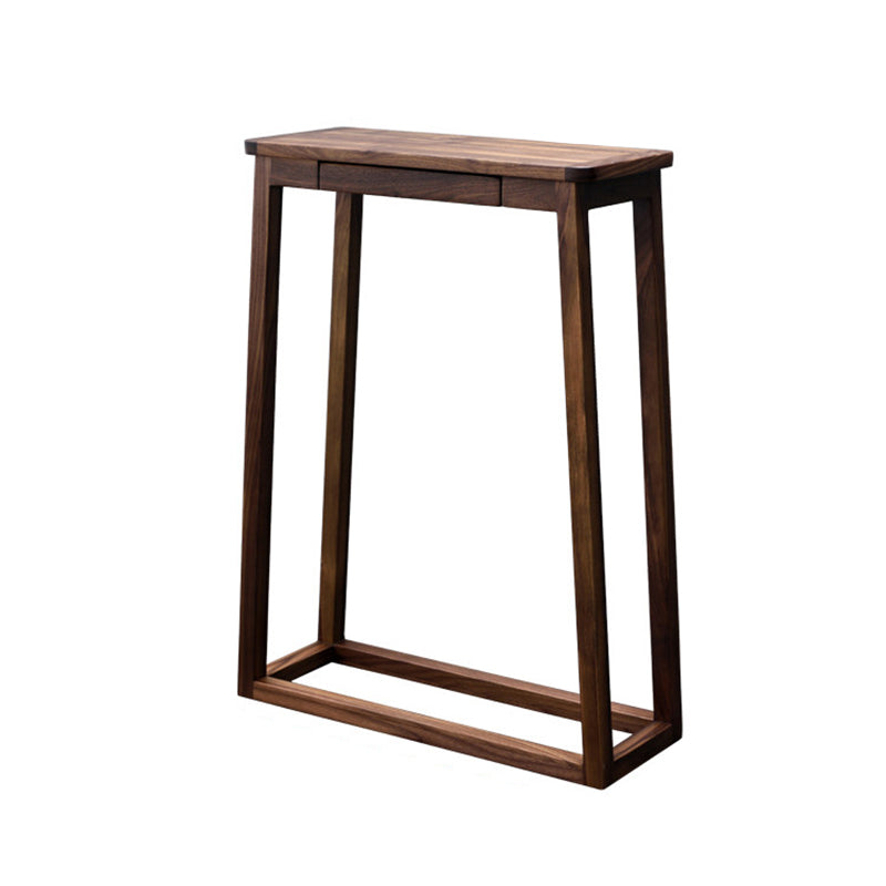 Traditional Chinese Walnut Wood Decorative Drawer Trapezoid Design Console Table For Entryway