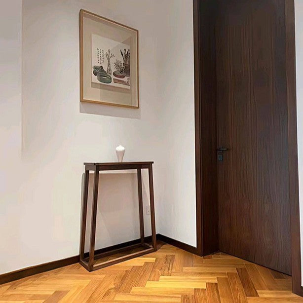 Traditional Chinese Walnut Wood Decorative Drawer Trapezoid Design Console Table For Entryway