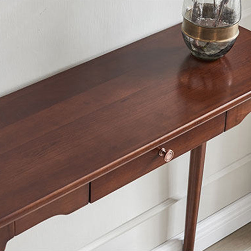Traditional Chinese Rubberwood Decorative Rectangular Drawer Console Table 1-Drawer For Entryway