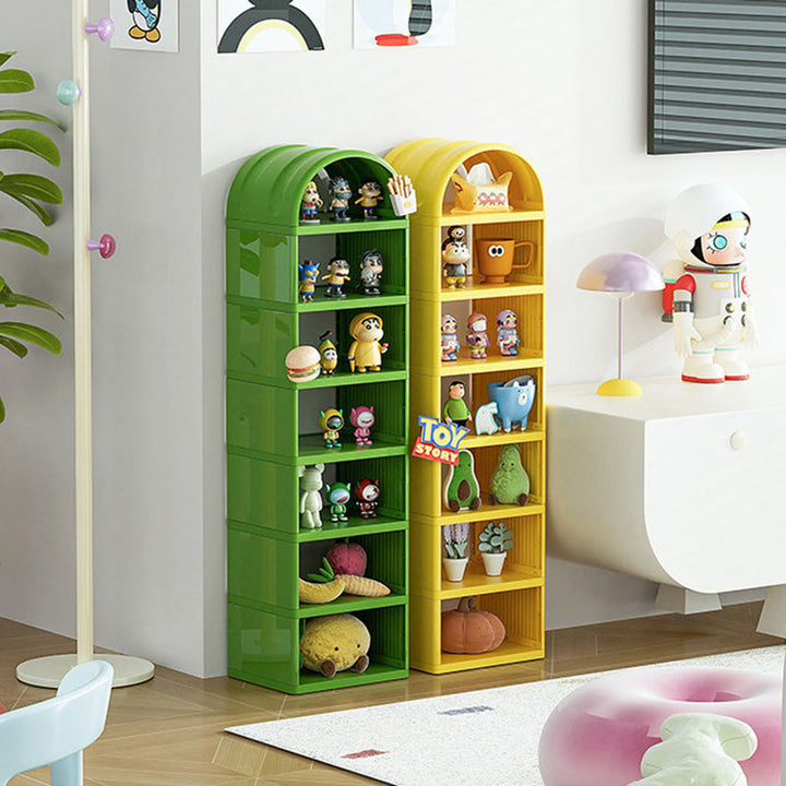 Modern Minimalist PP Space-Saving Decorative Curved Kids Shoe Storage 5/6/7 Tiers For Entryway