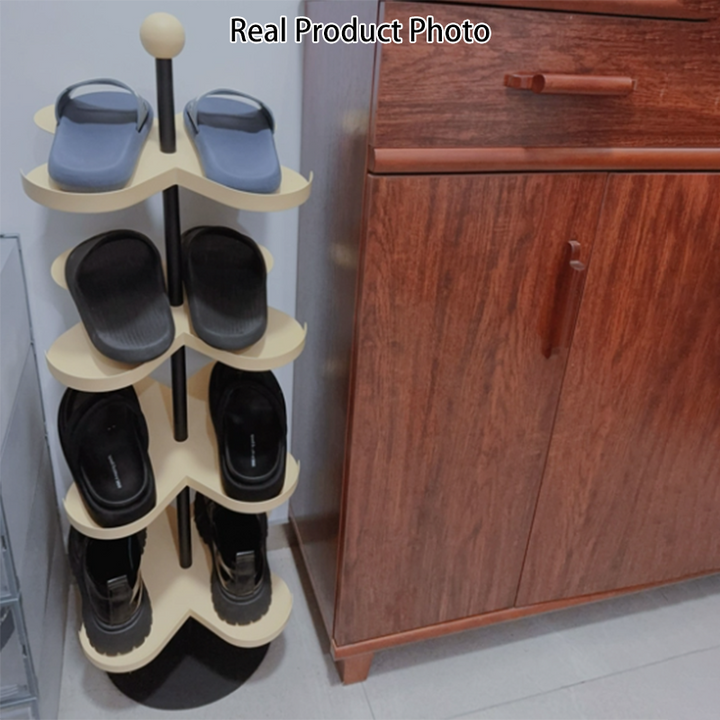 Modern Minimalist Cold-Rolled Steel Space-Saving Decorative Polygonal Plum Blossom-Shaped Shoe Storage 4/6 Tiers For Entryway