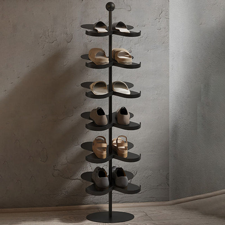 Modern Minimalist Cold-Rolled Steel Space-Saving Decorative Polygonal Plum Blossom-Shaped Shoe Storage 4/6 Tiers For Entryway