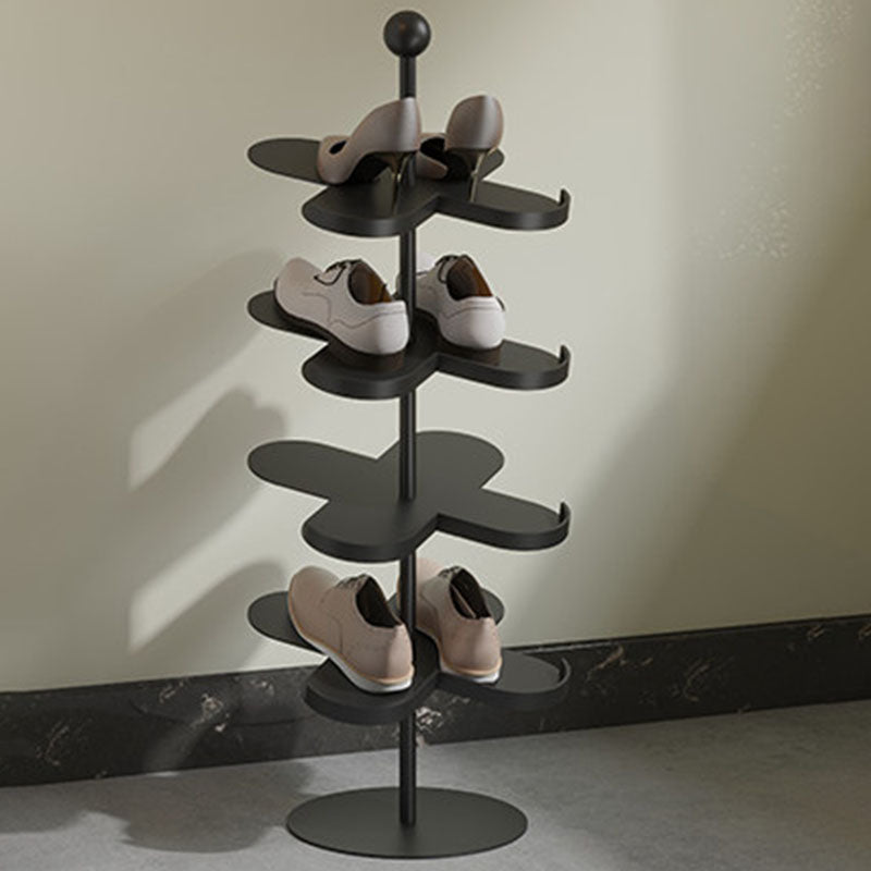 Modern Minimalist Cold-Rolled Steel Space-Saving Decorative Polygonal Plum Blossom-Shaped Shoe Storage 4/6 Tiers For Entryway