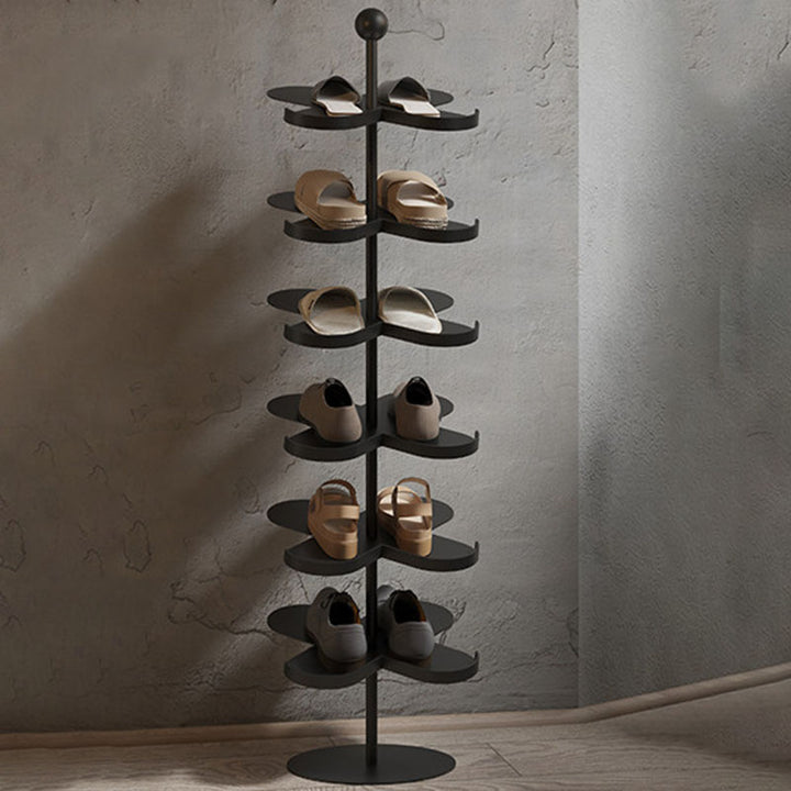Modern Minimalist Cold-Rolled Steel Space-Saving Decorative Polygonal Plum Blossom-Shaped Shoe Storage 4/6 Tiers For Entryway