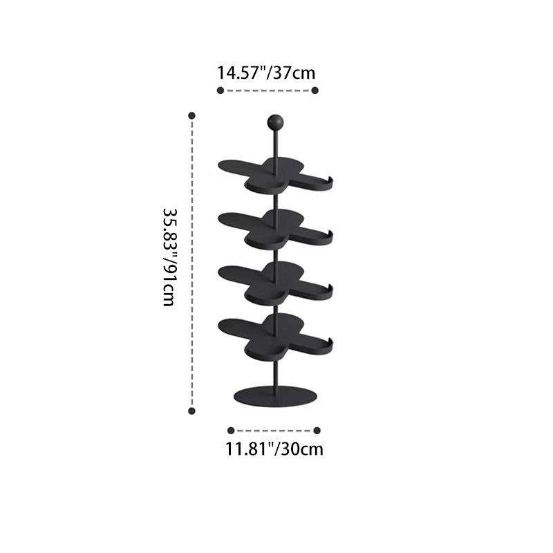 Modern Minimalist Cold-Rolled Steel Space-Saving Decorative Polygonal Plum Blossom-Shaped Shoe Storage 4/6 Tiers For Entryway