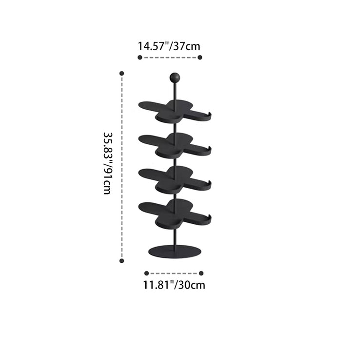 Modern Minimalist Cold-Rolled Steel Space-Saving Decorative Polygonal Plum Blossom-Shaped Shoe Storage 4/6 Tiers For Entryway