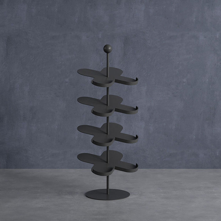 Modern Minimalist Cold-Rolled Steel Space-Saving Decorative Polygonal Plum Blossom-Shaped Shoe Storage 4/6 Tiers For Entryway
