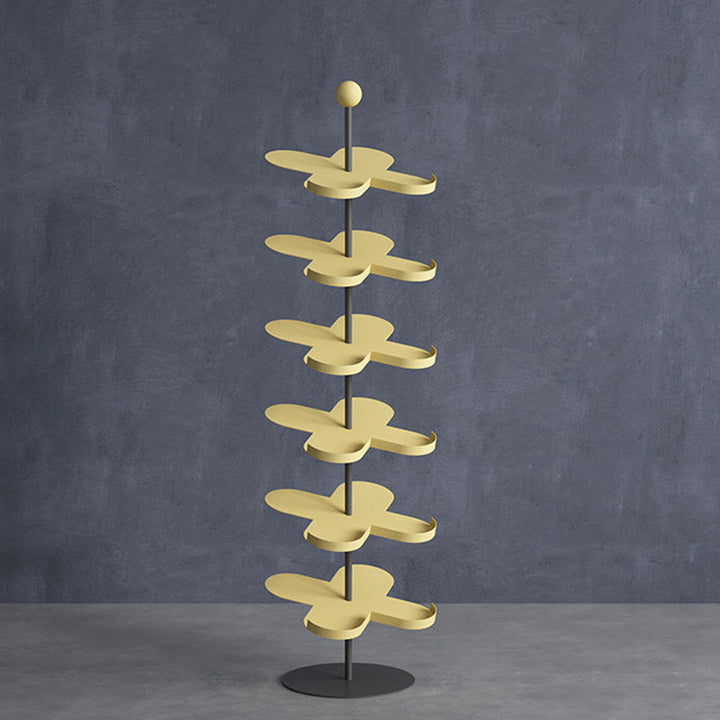 Modern Minimalist Cold-Rolled Steel Space-Saving Decorative Polygonal Plum Blossom-Shaped Shoe Storage 4/6 Tiers For Entryway