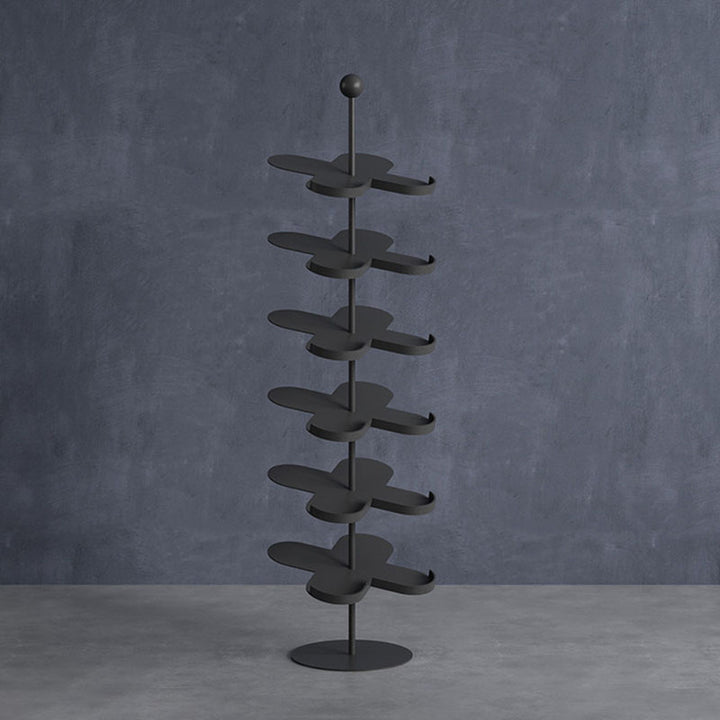 Modern Minimalist Cold-Rolled Steel Space-Saving Decorative Polygonal Plum Blossom-Shaped Shoe Storage 4/6 Tiers For Entryway